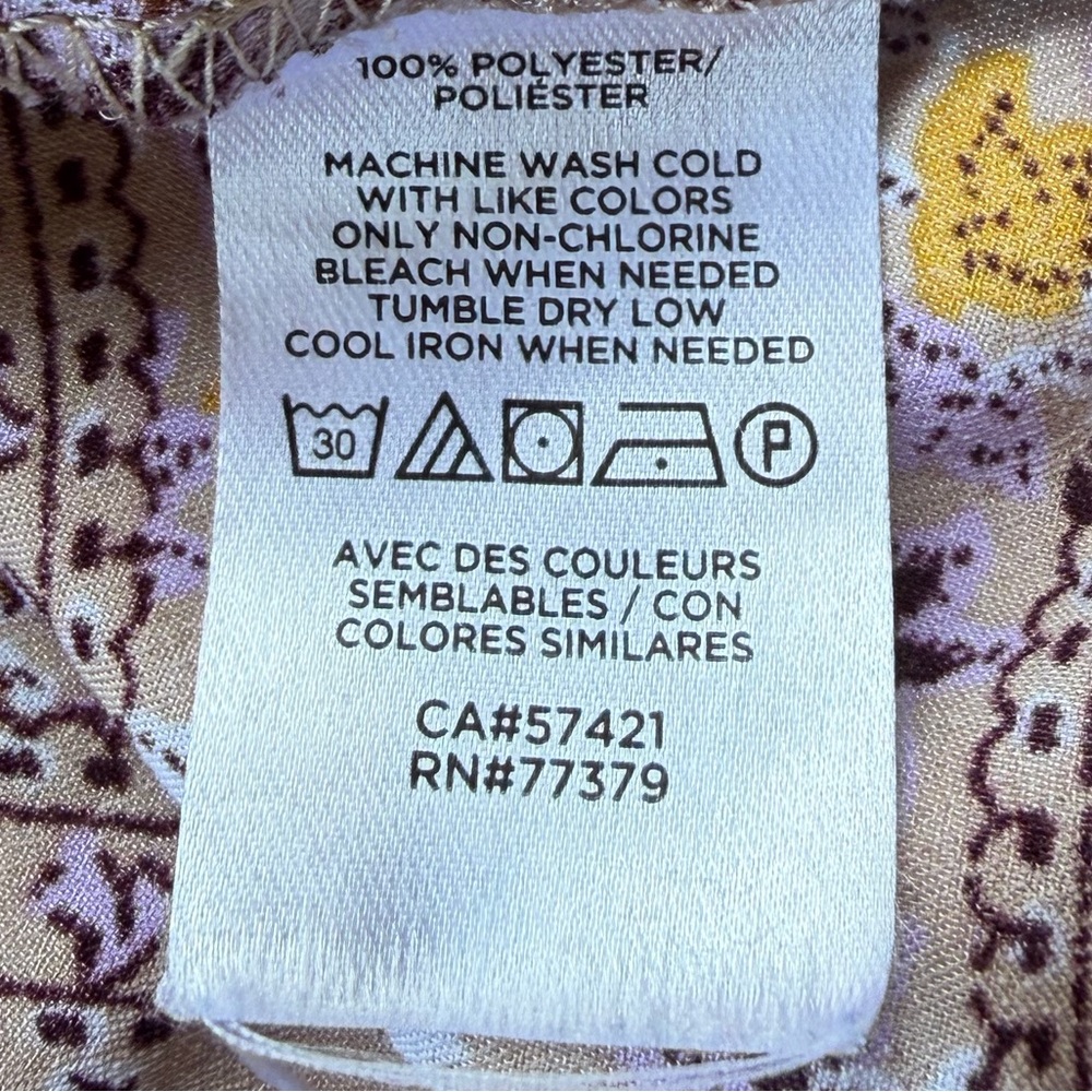 Ann Taylor Purple and Yellow Floral Sleepwear Set Pajamas (Top and Bottom) L - Picture 10 of 10